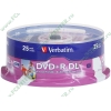 Диск DVD+R DL 8.5ГБ 8x Verbatim 43667 Printable, пласт.коробка, на шпинделе (25шт./уп.) 