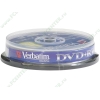 Диск DVD+RW 4.7ГБ 4x Verbatim 43488 "DataLifePlus" пласт.коробка, на шпинделе (10шт./уп.) 