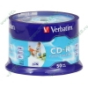 Диск CD-R 700МБ 52x Verbatim 43438 Printable/Imprimable пласт.коробка, на шпинделе (50шт./уп.) 