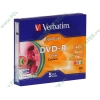 Диск DVD-R 4.7ГБ 16x Verbatim 43674 LightScribe, Slim, цветные (5шт./уп.) 