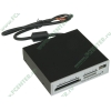 Устройство чтения карт памяти CF/MD/SM/xD/MMC/SD/MS "Card Reader/Writer", в 3.5" отсек, доп. порт USB2.0, серебр. (USB2.0) (oem)