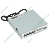 Устройство чтения карт памяти CF/MD/xD/MMC/SD/microSD/MS "Card Reader/Writer", в 3.5" отсек, доп. порт USB2.0, серебр. (USB2.0) (oem)