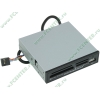 Устройство чтения карт памяти CF/MD/SM/xD/MMC/SD/MS "Card Reader/Writer", в 3.5" отсек, доп. порт USB, черный (USB) (oem)