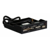 Картридер <All-in-1> USB 2.0 internal 3.5" Black + USB port, Ginzzu OEM (GR-106UB)