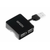 Концентратор USB 2.0 Ginzzu, 4 порта, черный (GR-414UB)