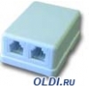Розетка  RJ-11 двойная 6P4C для телефона (ScRJ11 6P4C double)