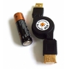 Кабель-рулетка USB 2.0 AM/AF 0.75 м Konoos, зол.разъемы, черный KCR-USB2-AMAF-0.75