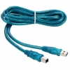 Кабель Thomson EU2015 Кабель USB A/B 2.0  5,0 м. Прозрачный голубой