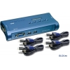 KВM коммутатор Trendnet TK-407K (элек. коммутатор 4-х ЦПУ  , USB)