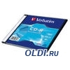 Диск   CD-R 80min 700Mb Verbatim  52x  Slim  DL, Crystal AZO  <43342>