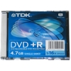 Диск   DVD+R 4.7Gb TDK 16x  Slim color