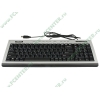 Клавиатура Delux "Slim DLK-5100", 103+9кн., водостойкая, серебр.-черный (USB) (ret)