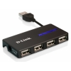 Концентратор USB D-Link DUB-104 Карманный концентратор с 4 портами USB 2.0