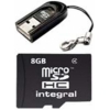 Карта памяти MicroSDHC 8GB Silicon Power Class4 + USB reader (SP008GBSTH004V70)