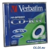 Диск CD-RW Verbatim Jewel (43148\47) 80min 700Mb 12x