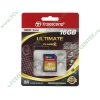 Карта памяти 16ГБ Transcend "TS16GSDHC10" SecureDigital Card HC Class10 Ultimate 