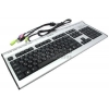 Клавиатура A4-Tech X-Slim Multimedia Keyboard KL-7MU <Silver-Black> <PS/2> 104КЛ+17КЛ М/Мед + USB порт
