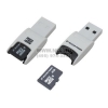Silicon Power <SP004GBSTH006V80> MicroSDHC Memory Card 4Gb Class6 + USB microSD Reader