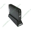 Контейнер Agestar "SCB3A7" для 3.5" SATA HDD, 1вент., ЖК, алюминиевый, черный (USB2.0, e-SATA) 