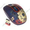 "Мышь" A4Tech "G-Cube Floral fantasy Winter G7F-10W" оптич., беспров., 2кн.+скр., сине-красный, с рисунком (USB) (ret)