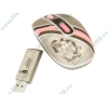 "Мышь" A4Tech "G-Cube Royal Innocence G4R-10RI" оптич., беспров., 2кн.+скр., золотист., с рисунком (USB) (ret)