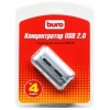 Концентратор Buro для 4-х устр-в USB2.0 (с адаптером 220В и кабелем USB) (BU-Hub2.0-4)