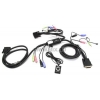 ATEN <CS52D> 2-port Hibrid DVI KVM Switch(клавиатура PS/2+мышь USB+DVI+Audio, проводной ПДУ, кабели несъемные)