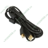 Кабель USB2.0 соединительный USB A-B Flextron "CU2-AMBM-3.0-01-B1", медь 28+24AWG, позолоченные контакты, с ферритовыми кольцами (3.0м) (oem)