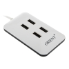 Концентратор USB 2.0 Orient MI-430 (Mini, магнит, плоский, 4 Port) White (28044)