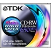 CD-RW TDK              650MB 10X SPEED