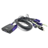 ATEN <CS64U> 4-port USB KVM Switch  (клавиатура USB+мышь  USB+VGA15pin+Audio,  кабели  несъемные)