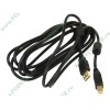 Кабель USB2.0 соединительный USB A-B Flextron "CU2-AMBM-3.0-01-P2", медь 28+24AWG, позолоченные контакты, с ферритовыми кольцами (3.0м) (ret)