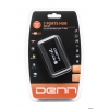 Концентратор USB 2.0 HUB Denn DUH422 с подключением в сеть для большей производительности, высокоскоростная передача данных до 480 Mbps, 7 портов, Plu