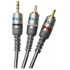 Кабель Sparks Jack 3.5 mm вилка - 2xRCA вилка, GOLD, стерео-аудио, 3 м. (SG1137) (мин.кол.5)