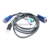 ATEN <2L-5502UP> Кабель для KVM переключателей(VGA15M+USB-> 2xPS/2M+VGA15F, 1.8м)