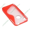 Чехол Flextron "IPH4-GTP01" для iPhone 4, красный 