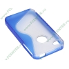Чехол Flextron "IPH4-GTP01" для iPhone 4, синий 