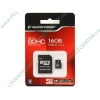 Карта памяти 16ГБ Silicon Power "SP016GBSTH002V10-SP" Micro SecureDigital Card HC Class2 + адаптер 