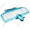 Комплект клавиатура + мышь A4Tech "G-Cube Enchanted Collection Wind" GKSE-2728W, голубой (USB) (ret)