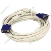 Кабель D-Sub Flextron "CDS-DMM-10-01-P1", медь 28AWG, с ферритовыми кольцами (10м) (oem)