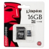 Флеш карта microSDHC 16Gb Class4 Kingston SDC4/16GB + adapter
