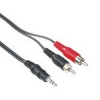 Кабели 2хRCA "тюльпан" (m) - 3.5 мм Jack (m), стерео, 2.0 м, черный, Hama H-48913
