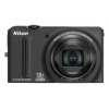 PhotoCamera Nikon CoolPix S9100 black 12Mpix Zoom18x 3" 1080p 74Mb SDXC SDHC CMOS 1x2.3 IS opt+el 4minF 0fr/s 30fr/s HDMI EN-EL12  (VMA771E1)