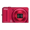 PhotoCamera Nikon CoolPix S9100 red 12Mpix Zoom18x 3" 1080p 74Mb SDXC SDHC CMOS 1x2.3 IS opt+el 4minF 0fr/s 30fr/s HDMI EN-EL12  (VMA772E1)