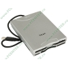 Дисковод 3.5" TEAC "HS-USBFDD+CR(Silver)", внешн., с карт-ридером CF/SD/MMC/microSD/MS/xD, серебр. (USB2.0) (ret)
