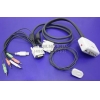 TRENDnet <TK-214i>2-port DVI USB KVM Switch with  Audio(клавиатураUSB+мышьUSB+DVI+Audio+Mic,пров.ПДУ,кабели несъем)
