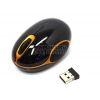 OKLICK Wireless Optical Mouse <535XSW> <Black&Orange> (RTL) USB 3btn+Roll, уменьшенная <911630>