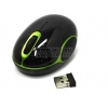 OKLICK Wireless Optical Mouse <535XSW> <Black&Green> (RTL) USB 3btn+Roll, уменьшенная <911660>