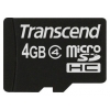 Флеш карта microSDHC 4Gb Class4 Transcend TS4GUSDHC4 + adapter