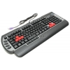 Клавиатура A4Tech <X7-G800(Black)> Black&Silver <PS/2> 104КЛ+7КЛ М/Мед+15  Игровых клавиш, влагозащита